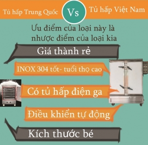 Tủ giò chả Trung Quốc Vs tủ hấp giò chả Việt Nam